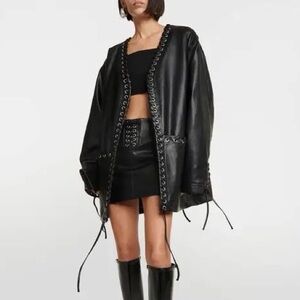 Remain Birger Christensen Lace-Up Faux Leather Jacket
